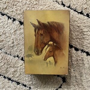 Vintage Horse and Foal Art Box